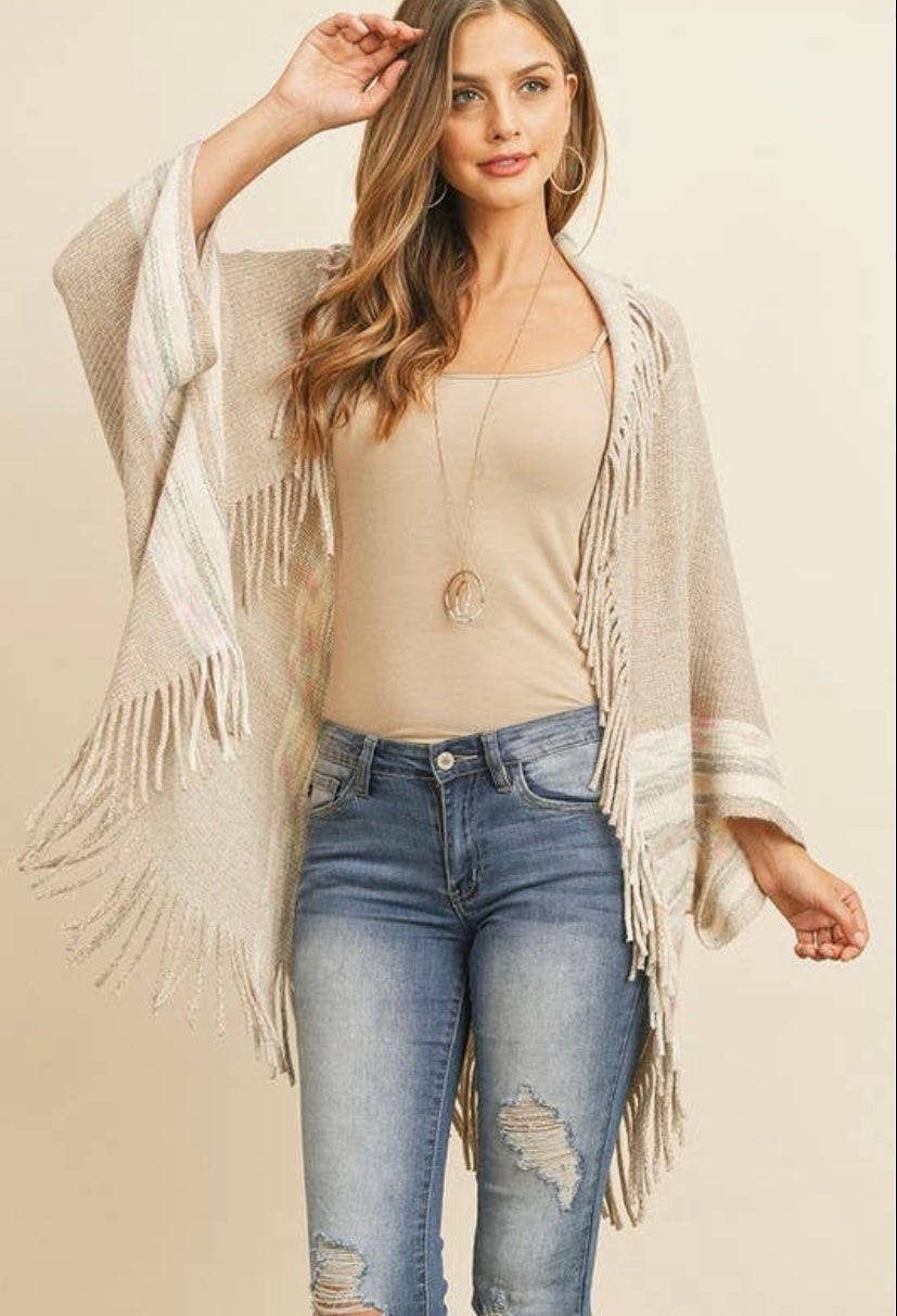 Open front fringe cardigan sweater by Serendipity Doo’s