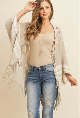 Open front fringe cardigan sweater by Serendipity Doo’s